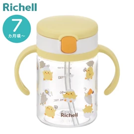 日本Richell Aqulea 第5代 吸管水杯/ 200ml 小雞咕咕