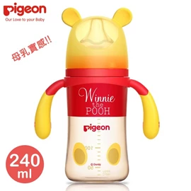 日本Pigeon 母乳實感寬口徑PPSU奶瓶-240ml 經典維尼