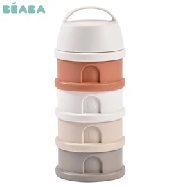 法國BEABA 四層奶粉及小食儲存器/ 奶油陶紅