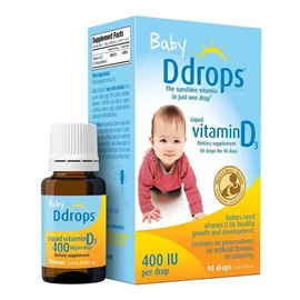 加拿大Baby Ddrops 婴儿维他命D3滴剂(2岁以下) 400IU 90滴-2.5ml