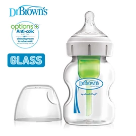美國Dr. Brown's Options+ 仿母乳排氣奶樽 - 玻璃 5oz