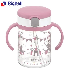日本Richell Aqulea 吸管水杯-粉紅色 200ml