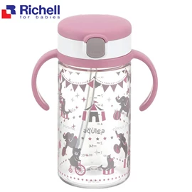 日本Richell Aqulea 吸管水杯-粉紅色 320ml