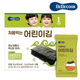 韩国Bebecook 有机婴幼儿低钠紫菜-1.5g X 10包