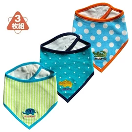 嬰兒純棉三角口水巾-男款 3枚入