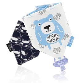 台灣KuKu Duck 三角扣帶領巾(可扣奶嘴)-兩條裝;霸氣灰熊;