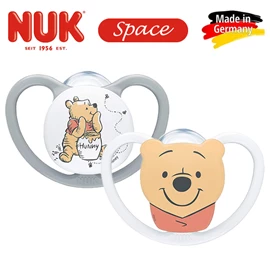 德國Nuk Space 超透氣安撫奶嘴/ 0-6M 維尼熊 兩個裝