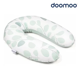 比利時Doomoo Buddy 有機棉舒眠月亮枕-湖水綠/樹葉
