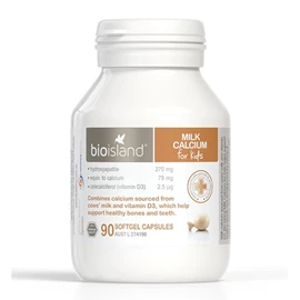 澳洲Bioisland 天然提取牛乳鈣軟膠囊;90粒