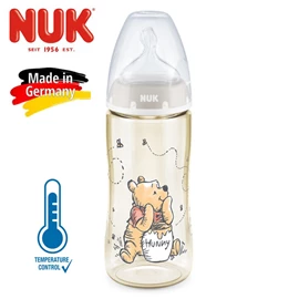 德國Nuk Premium Choice 寬口奶瓶(感溫)-PPSU 300ml 0-6個月 維尼熊