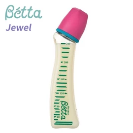 日本Betta Jewel 防脹氣奶瓶-PPSU 240ml 桃紅蓋