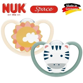 德國Nuk Space 超透氣安撫奶嘴/ 18-36M 斑馬+太陽 兩個裝