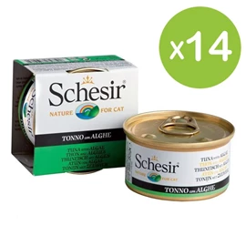 Schesir 全天然貓罐頭-吞拿魚海藻飯 85g X 14罐