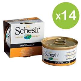 Schesir 全天然貓罐頭-吞拿魚蘆薈飯 85g X 14罐