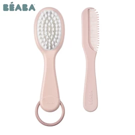 法國BEABA 嬰兒超軟刷子連梳-粉紅色