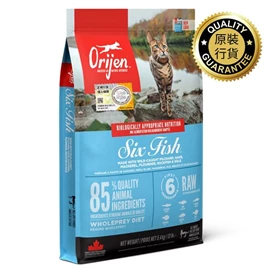 Orijen 渴望 无谷物全猫配方猫粮(六种鱼)-5.4kg