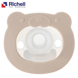日本Richell 安撫奶嘴連收納盒(3個月以上)-小熊
