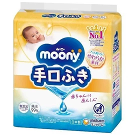 日本Moony 嬰兒手口專用濕紙巾-58片X3包