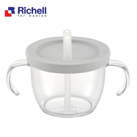 日本Richell Axstars 吸管水杯(可泵水)-淺灰 150ml