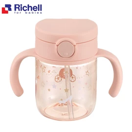 日本Richell Axstars 吸管水杯-粉紅 200ml