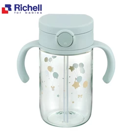 日本Richell Axstars 吸管水杯-淺藍 320ml