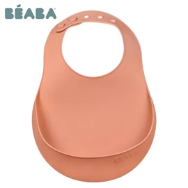 法国BEABA 柔软矽胶围兜-赤陶土色
