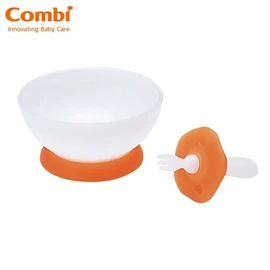 日本Combi Baby Label 初学小碗小叉套装