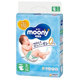 日本Moony 超透氣紙尿片-S碼 70片(4-8kgs)