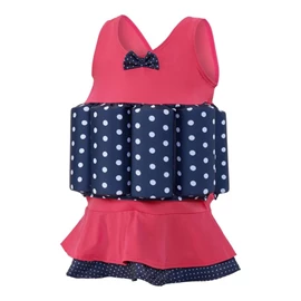 英國Konfidence™ Floatsuit 幼兒游泳學習助浮泳衣-粉紅/深藍白圓點