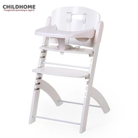Childhome Evosit 可調式高腳餐椅連餐盤-白色