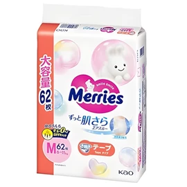 日本花王 Merries 婴儿纸尿片-珍宝装 M码62片(6-11kgs)
