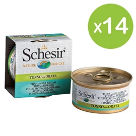Schesir 汤煮猫罐头-吞拿鱼鲷鱼 70g X 14罐