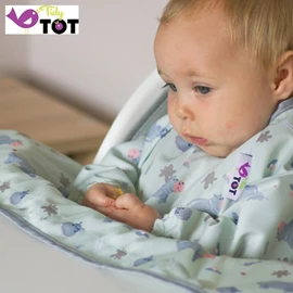 英國Tidy Tot 防水輕便飯衣(吸盤款)-長袖 Hippos