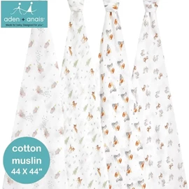 美國Aden+Anais 嬰兒包巾(棉紗布)–44"X44" 4條裝 迪士尼 Disney+Friends