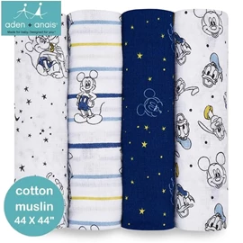 美國Aden+Anais 嬰兒包巾(棉紗布)–44"X44" 4條裝 迪士尼 Mickey Stargazer