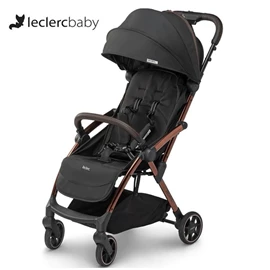 荷蘭Leclerc Influencer™ 自動收摺嬰兒手推車/ 黑色配銅啡車架
