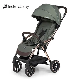 荷蘭Leclerc Influencer™ XL 自動收摺嬰兒手推車/ 軍綠配香檳金車架