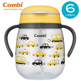 日本Combi LakuMug 学习杯(吸管型)-活力车车 340ml