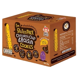 Apple Monkey 手指饼曲奇(低敏无麸质)-朱古力粒葡萄乾味 20G X 3包