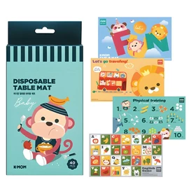 韓國K-MOM 寶寶抗菌拋棄式餐桌墊-40入