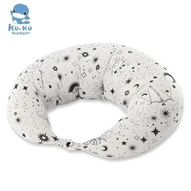 台灣KuKu Duck 涼感授乳月亮枕-自信灰