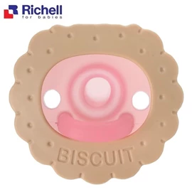 日本Richell 安撫奶嘴連收納盒(0-3個月)-餅乾