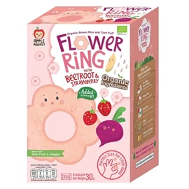 Apple Monkey 有机花花糙米饼(低敏无麸质)-30G 红菜头士多啤梨