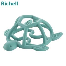 日本Richell 3D互動矽膠固齒器-烏龜