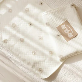 韓國Baby&I 高級純棉透氣防水墊-L碼 熊仔