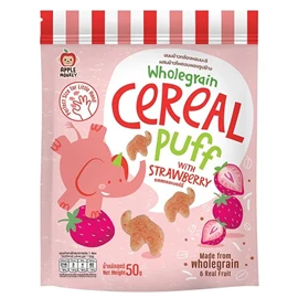 Apple Monkey 全麦谷物象象泡芙(无麸质)-50G 士多啤梨味