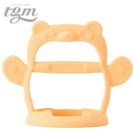韓國tgm 白金矽膠牙膠(可穿戴手腕)連收納盒-小熊 黃色