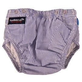 英國Konfidence 二合一嬰幼兒三層游泳學習泳褲-Blue Stripe