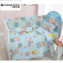 【Casablanca】嬰兒床 2件套(床單連枕袋)-罐頭豬LuLu
