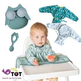 英國Tidy Tot 吸盤飯衣及餐具禮盒套裝/ Owl